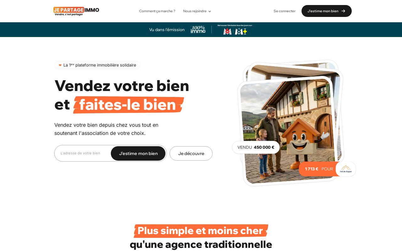 Capture de la page d'accueil de Je-Partage Immo